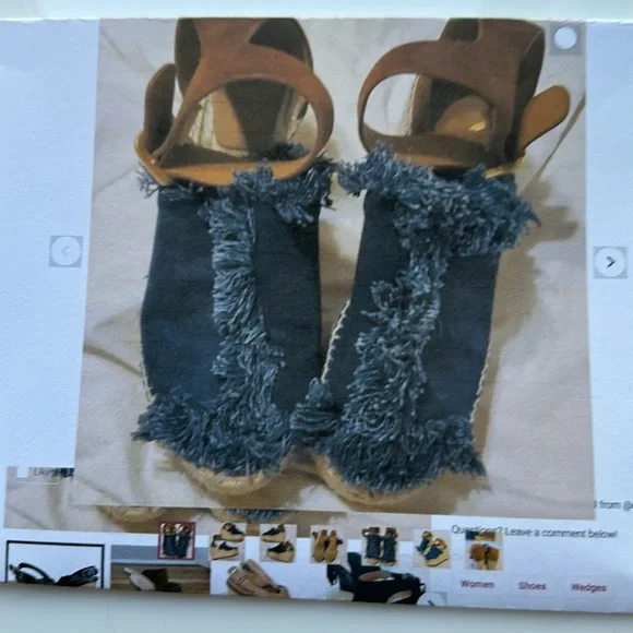 Chloe frayed denim platform size 10 - Picture 7 of 14